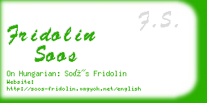 fridolin soos business card